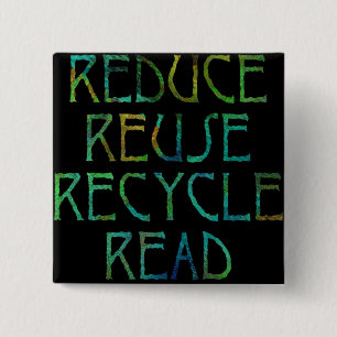 Badge Carré 5 Cm Bouton de Rs du vert quatre