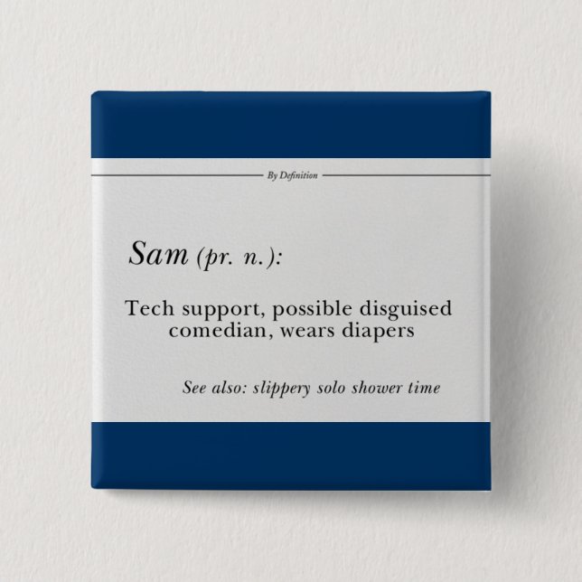 Badge Carré 5 Cm Bouton de Sam de modérateur (Devant)