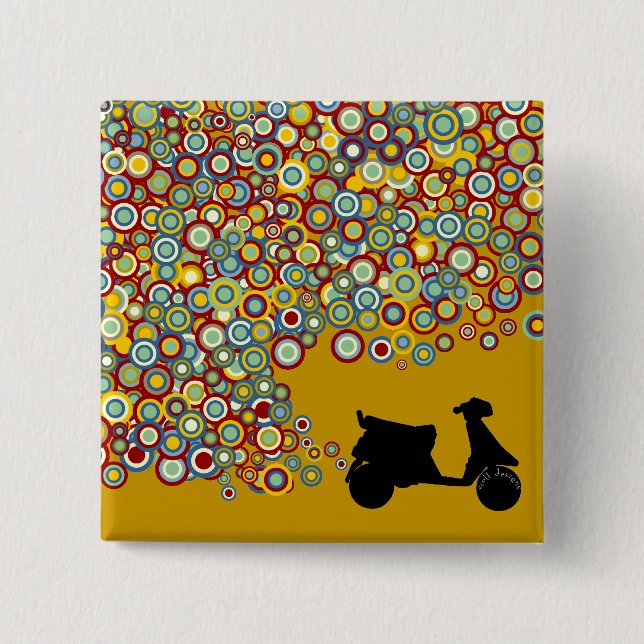Badge Carré 5 Cm Bouton de scooter (Devant)