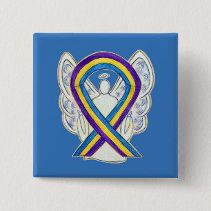 Badge Carré 5 Cm Bouton de sensibilisation au cancer de la vessie B