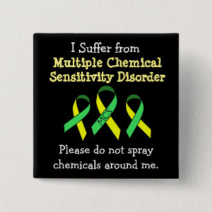 Badge Carré 5 Cm Bouton de sensibilité chimique multiple MCS