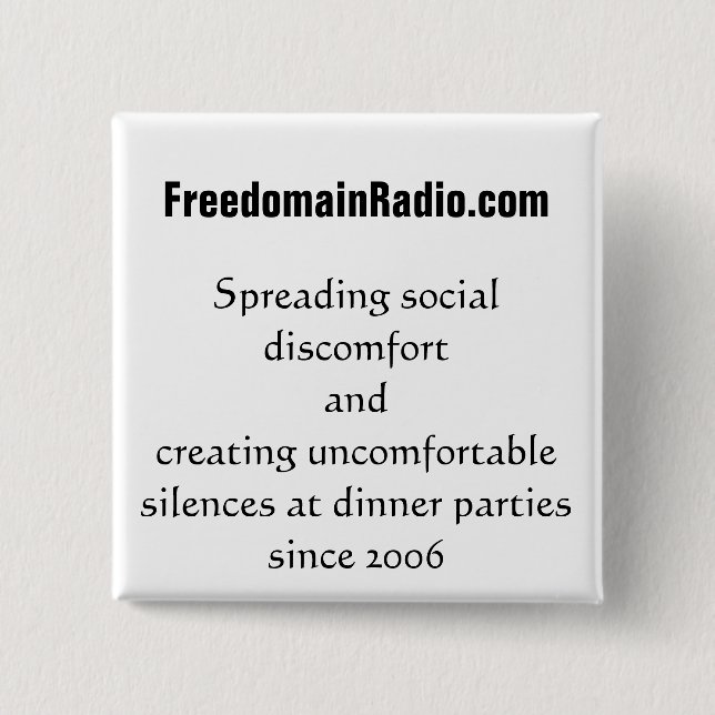 Badge Carré 5 Cm Bouton "de silences inconfortables" de FDR (Devant)