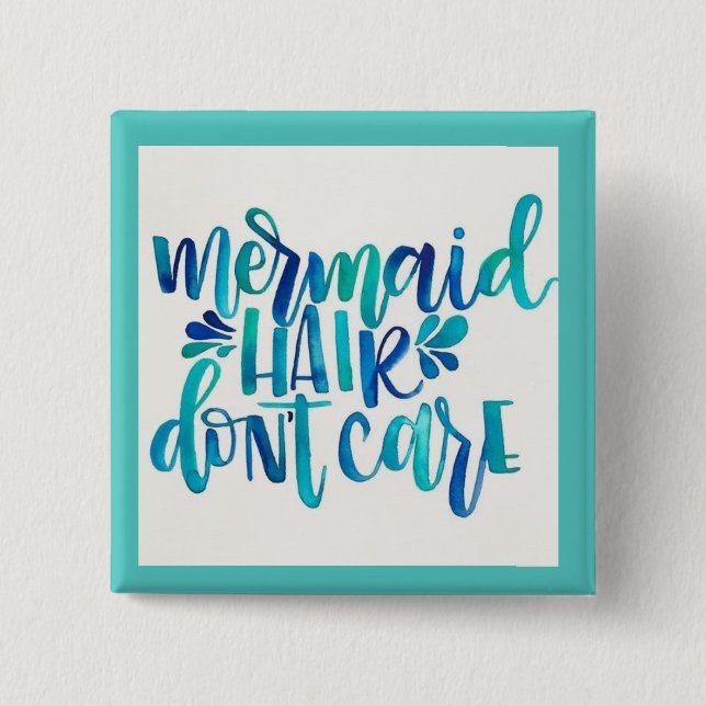 Badge Carré 5 Cm Bouton de sirène (Devant)