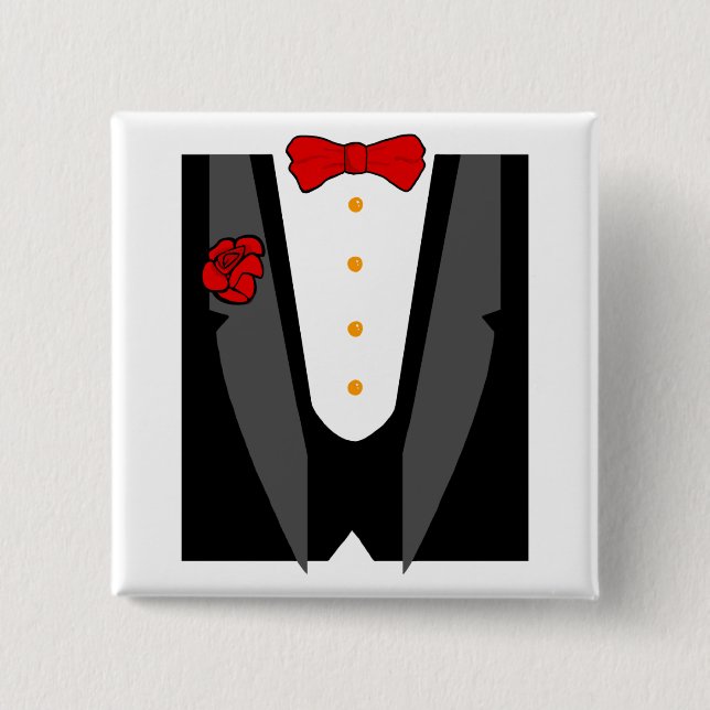 Badge Carré 5 Cm Bouton de smoking (Devant)