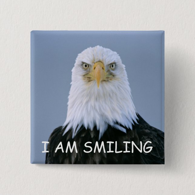 Badge Carré 5 Cm Bouton de sourire (Devant)