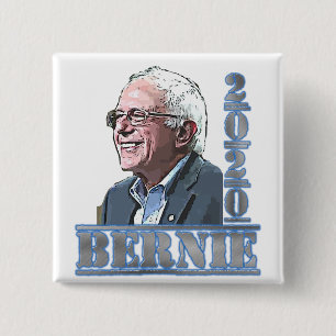 Badge Carré 5 Cm Bouton de soutien de Bernie Sanders aux élections