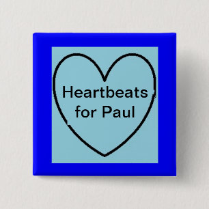 Badge Carré 5 Cm BOUTON de SOUTIEN de Paul Corby - battements de