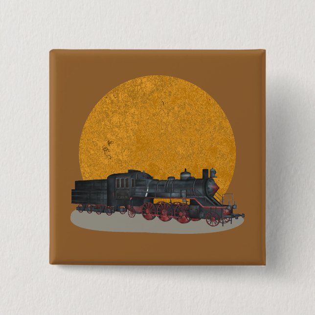 Badge Carré 5 Cm Bouton de talent de train (Devant)