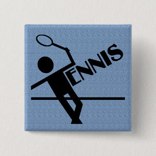 Badge Carré 5 Cm Bouton de tennis, personnaliser