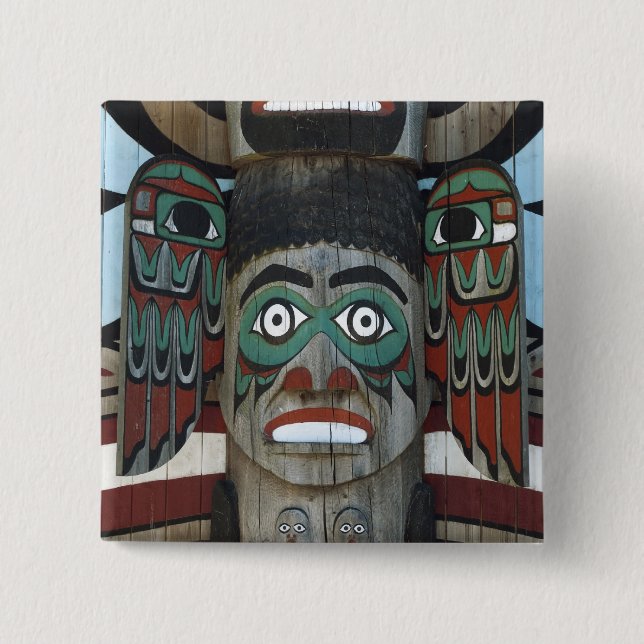 Badge Carré 5 Cm Bouton de totem (Devant)