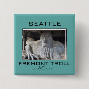 Badge Carré 5 Cm Bouton de Troll de Fremont à Seattle