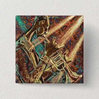 Badge Carré 5 Cm Bouton de trompette de JAZZ