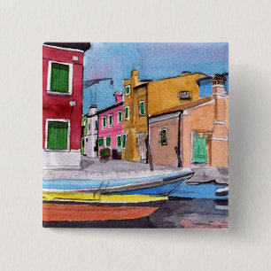 Badge Carré 5 Cm Bouton de Venise