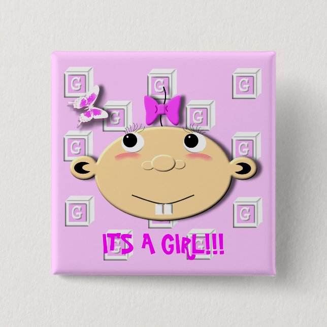 Badge Carré 5 Cm Bouton de WBlocks- (Devant)