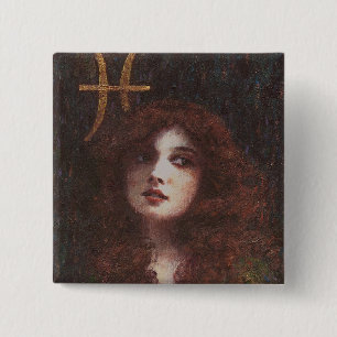 Badge Carré 5 Cm Bouton décoratif Pisces