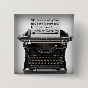 Badge Carré 5 Cm Bouton d'Edgar Allan Poe