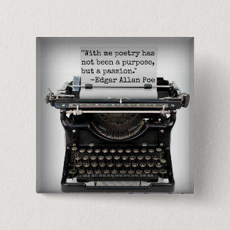 Badge Carré 5 Cm Bouton d'Edgar Allan Poe