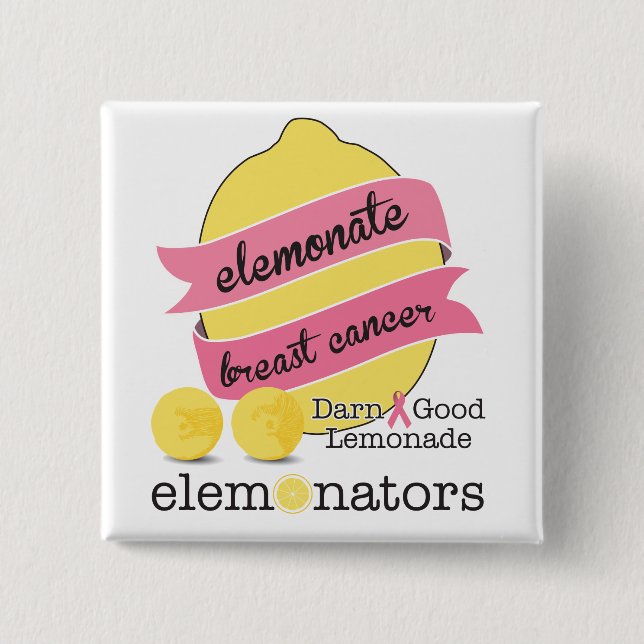 Badge Carré 5 Cm Bouton d'Elemonators (Devant)