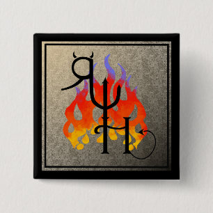 Badge Carré 5 Cm Bouton d'enfer de augmenter