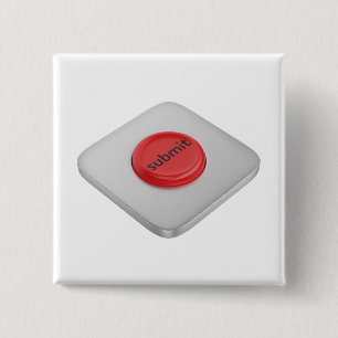 Badge Carré 5 Cm Bouton d'envoi rond rouge