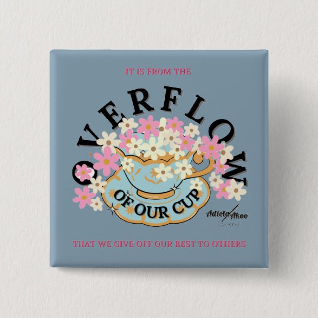 Badge Carré 5 Cm Bouton DÉPASSEMENT par Adiela Akoo (Devant)