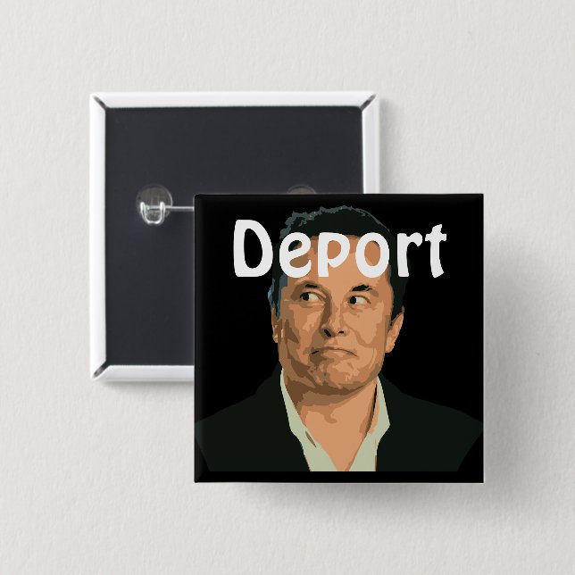 Badge Carré 5 Cm Bouton Déporter le musc (Devant & derrière)