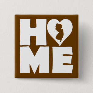 Badge Carré 5 Cm Bouton d'état du coeur du New Jersey