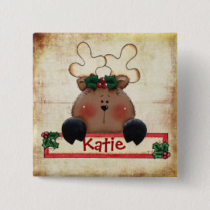 Badge Carré 5 Cm Bouton d'étiquette de bas de Chrtimstas