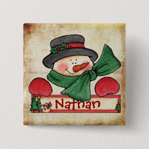 Badge Carré 5 Cm Bouton d'étiquette de bas de Chrtimstas