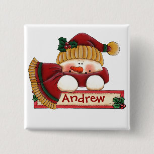 Badge Carré 5 Cm Bouton d'étiquette de bas de Chrtimstas