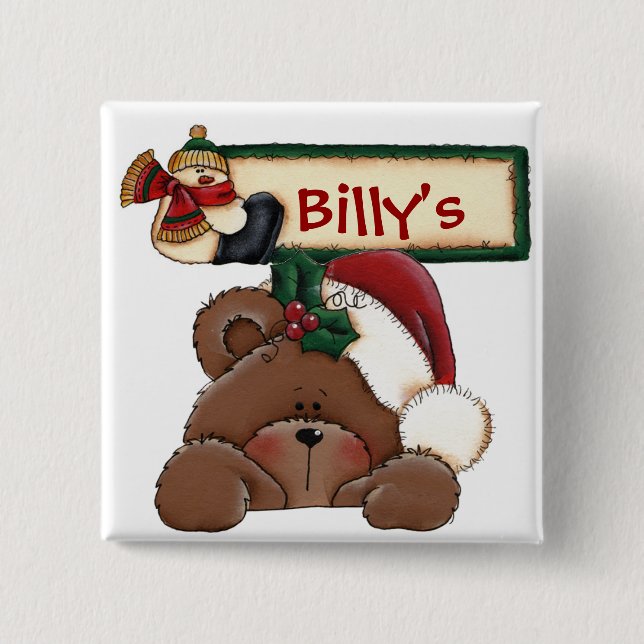Badge Carré 5 Cm Bouton d'étiquette de bas de Chrtimstas (Devant)