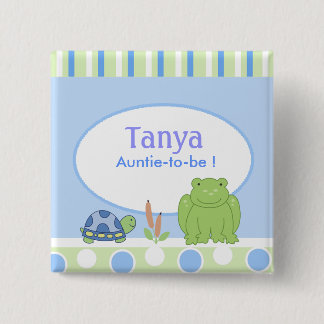 Badge Carré 5 Cm Bouton d'étiquette de nom du Baby shower de la gre