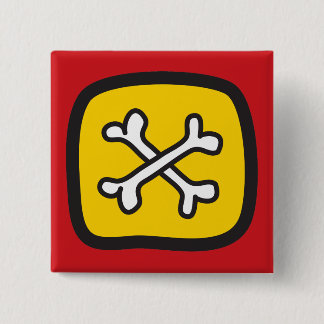 Badge Carré 5 Cm Bouton d'Halloween Fun Party Skulls & Bones