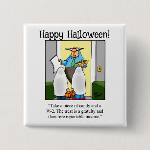 Badge Carré 5 Cm Bouton d'Humour Halloween amusant Cadeaux/Faveurs