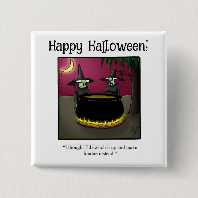 Badge Carré 5 Cm Bouton d'Humour Halloween amusant Cadeaux/Faveurs (Devant)