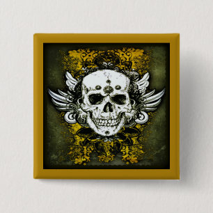 Badge Carré 5 Cm Bouton Dia de los muertos