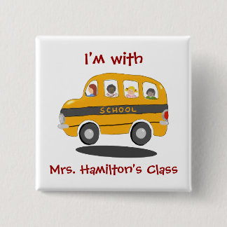 Badge Carré 5 Cm Bouton d'identification du bus scolaire gonflable