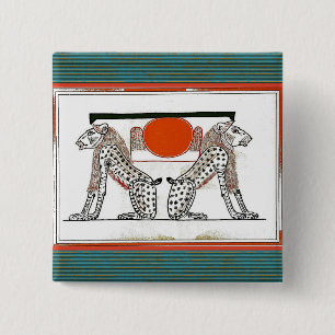 Badge Carré 5 Cm Bouton dieux égyptien