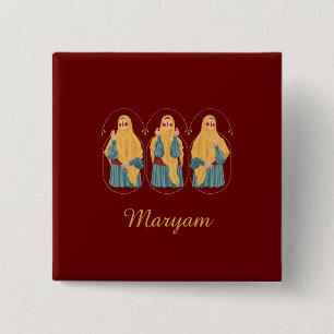 Badge Carré 5 Cm Bouton d'illustration musulmane personnalisée