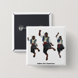 Badge Carré 5 Cm Bouton d'Imaginaire de la fête des Minotaures grec