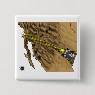 Badge Carré 5 Cm bouton d'Immigration-couleur