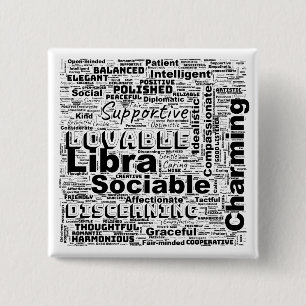 Badge Carré 5 Cm Bouton d'inspiration du nuage du langage Zodiac Li