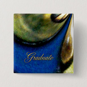 Badge Carré 5 Cm Bouton Diplômé Tiffany Flow Carré