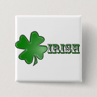 Badge Carré 5 Cm Bouton d'Irlandais de shamrock !