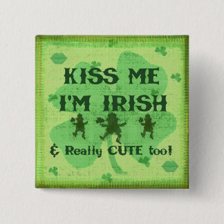 Badge Carré 5 Cm Bouton d'Irlandais du jour de St Patrick