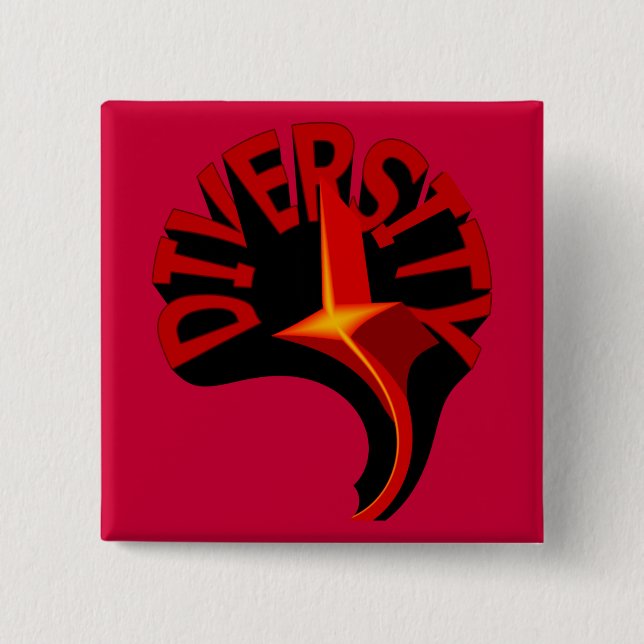 Badge Carré 5 Cm Bouton Diversité Étoiles (Devant)