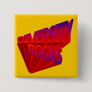 Badge Carré 5 Cm Bouton Diversité Rocks