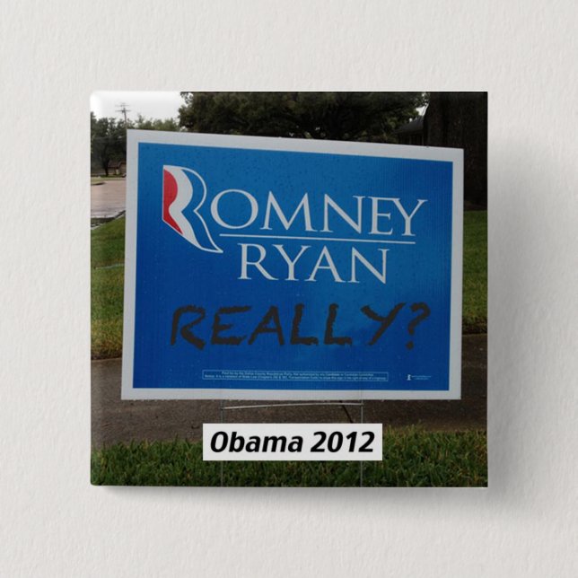 Badge Carré 5 Cm Bouton d'Obama (Devant)