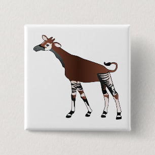 Badge Carré 5 Cm Bouton d'okapi