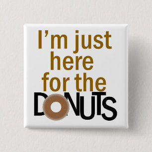 Badge Carré 5 Cm Bouton Donuts